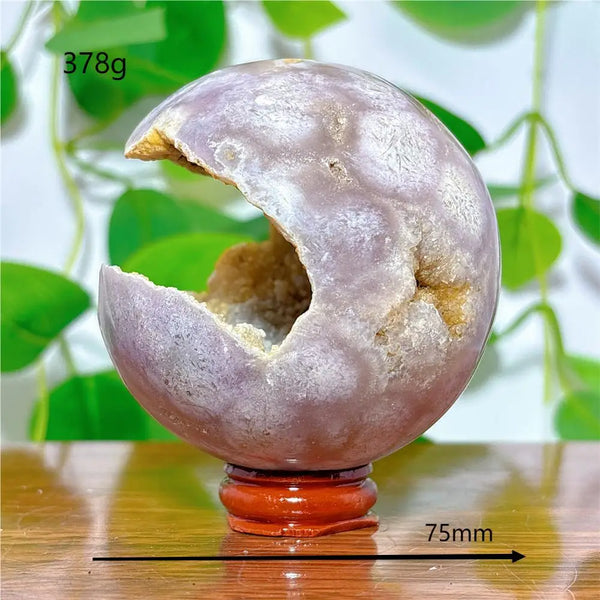 Pink Flower Agate Ball-ToShay.org
