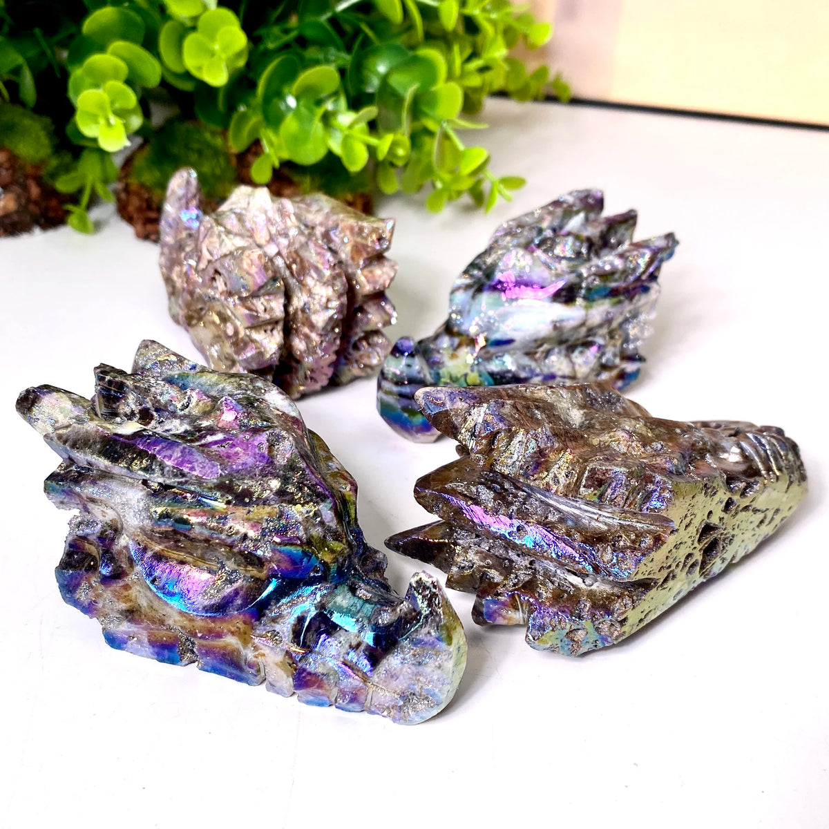 Purple Aura Sphalerite Dragon Head-ToShay.org