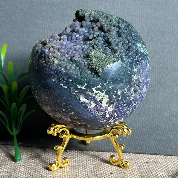 Purple Grape Agate Druzy Ball-ToShay.org