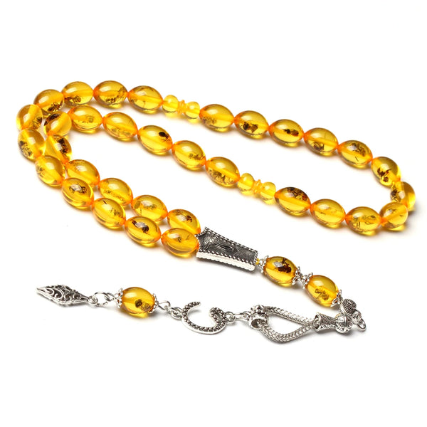 Yellow Amber Insect Prayer Beads-ToShay.org