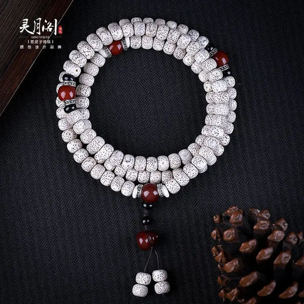 White Bodhi Buddha Beads-ToShay.org