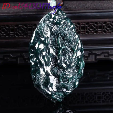 Green Jadeite Dragon Pendant-ToShay.org