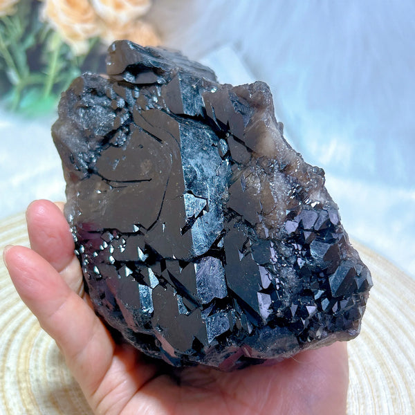 Black Quartz Skeletal Cluster-ToShay.org