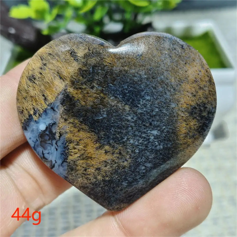 Black Hair Agate Heart-ToShay.org
