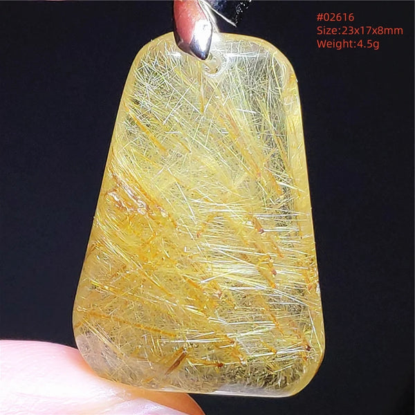 Gold Rutilated Quartz Pendant-ToShay.org