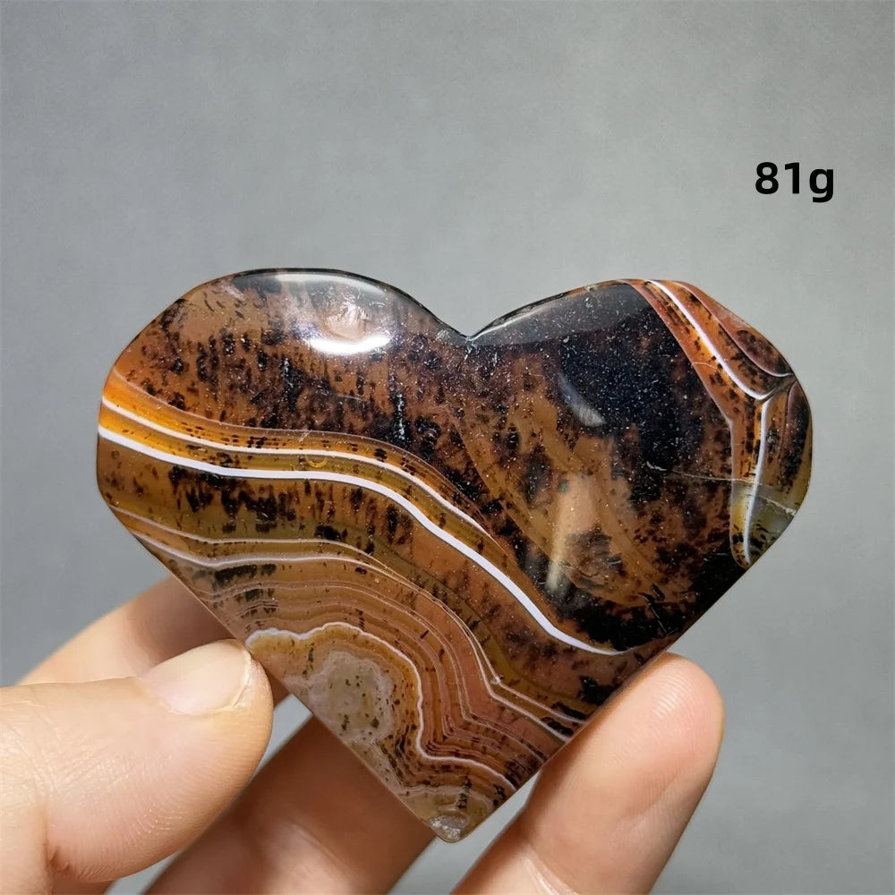 Red Black Striped Agate Heart-ToShay.org