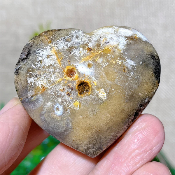 Yellow Hair Agate Heart-ToShay.org