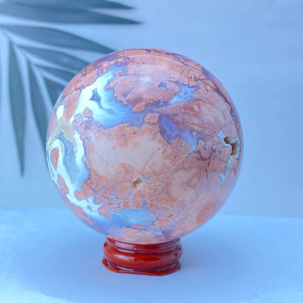 Pink Rose Hermosa Quartz Ball-ToShay.org