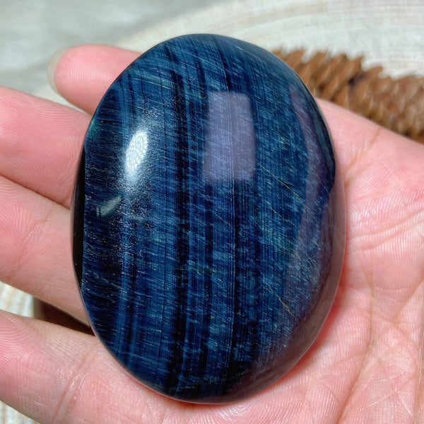 Blue Tiger Eye Palm Stone-ToShay.org