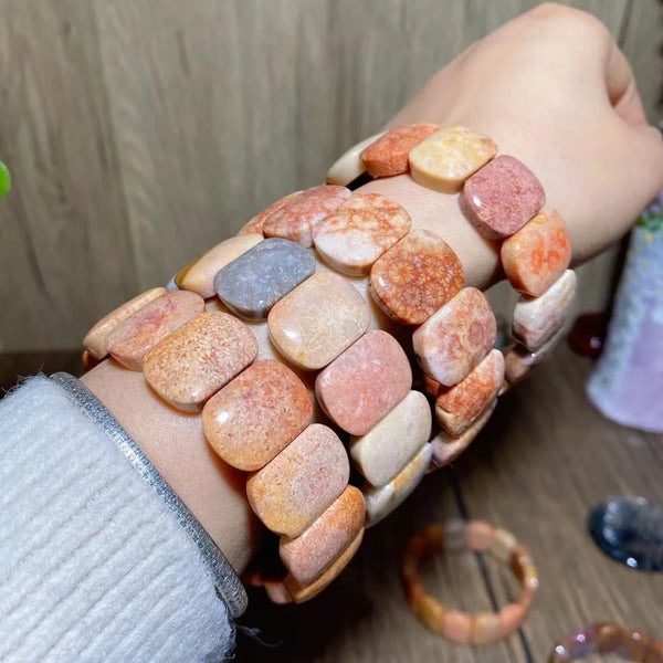 Orange Coral Jade Bracelets-ToShay.org