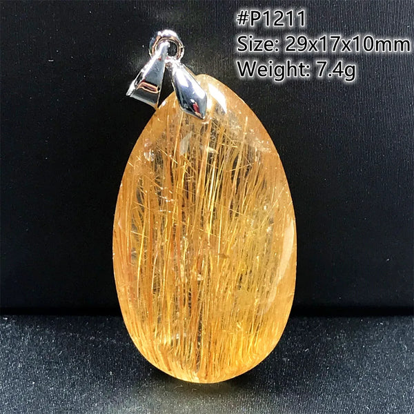 Gold Rutilated Quartz Pendant-ToShay.org