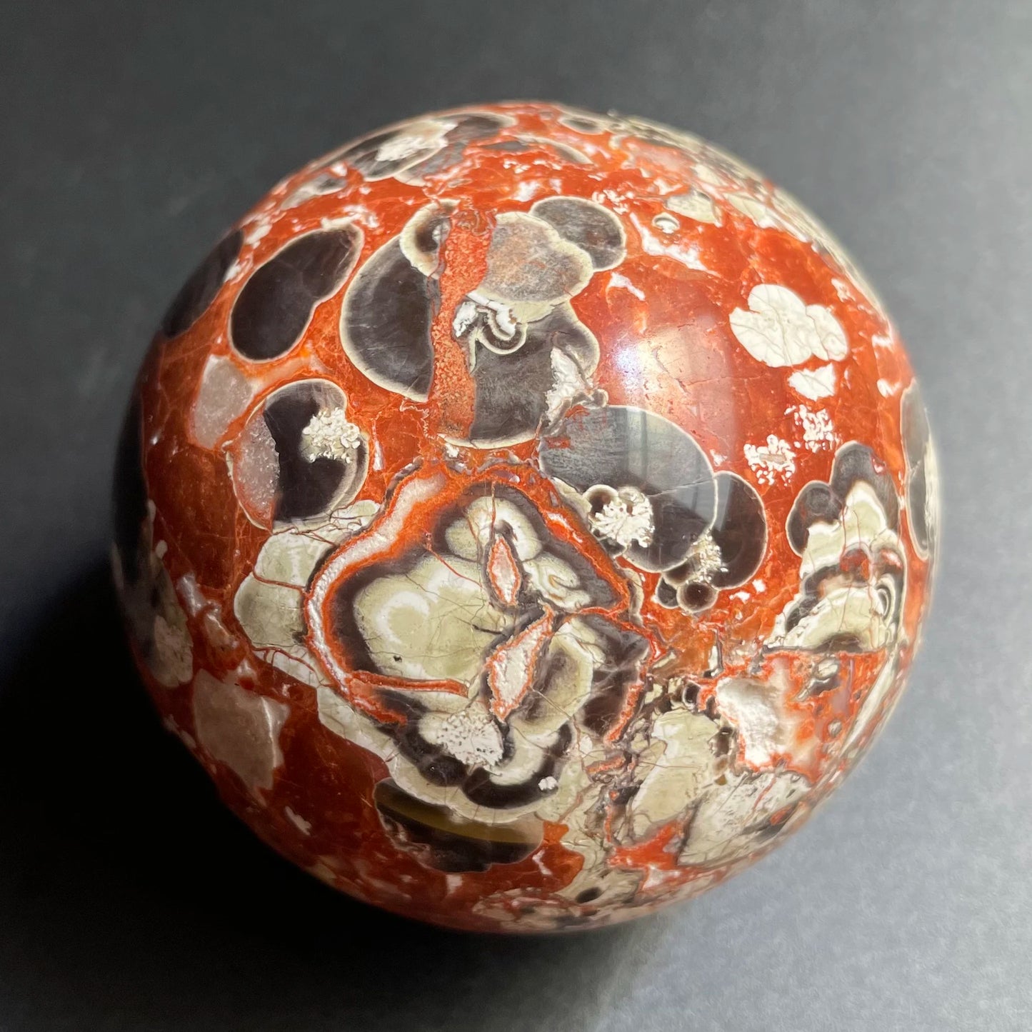 Orange Crazy Agate Ball-ToShay.org