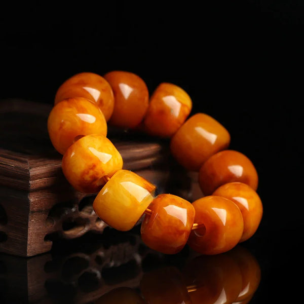 Yellow Amber Bead Bracelet-ToShay.org