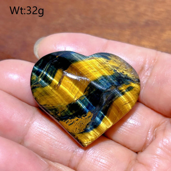 Yellow Blue Tiger Eye Heart-ToShay.org