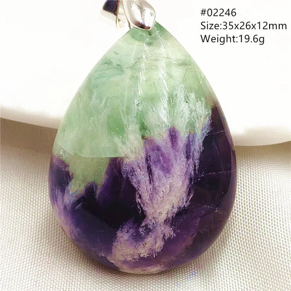 Green Feather Fluorite Pendant-ToShay.org