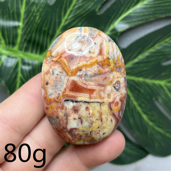 Yellow Crazy Agate Palm Stone-ToShay.org