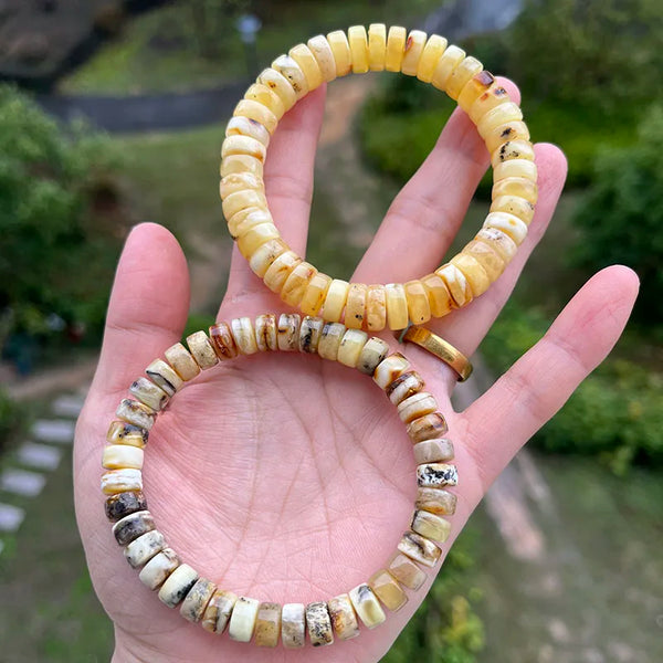 Yellow Amber Bead Bracelets-ToShay.org