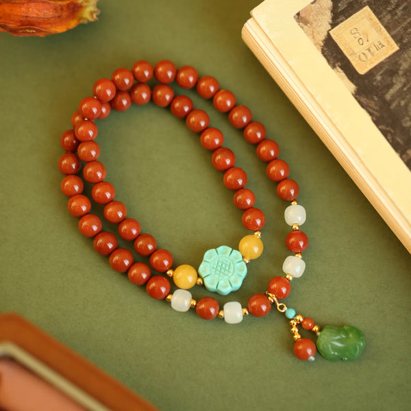 Red Agate Bead Bracelet-ToShay.org