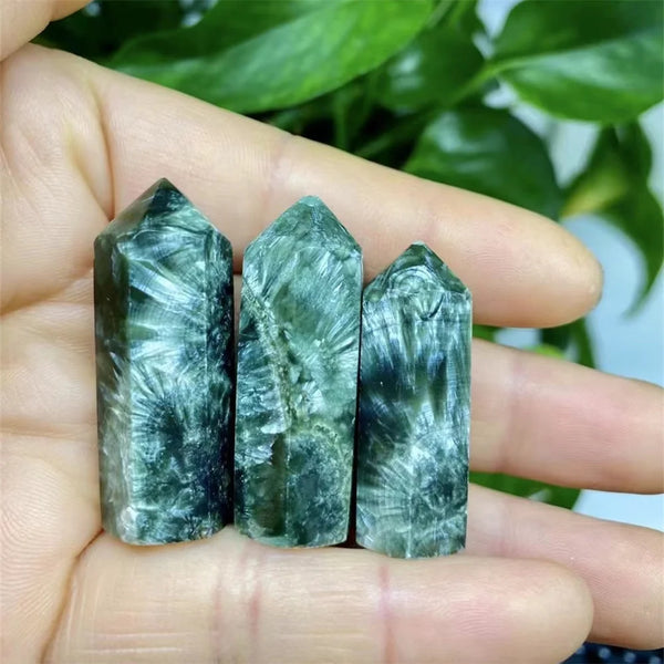 Green Seraphinite Crystal Point-ToShay.org