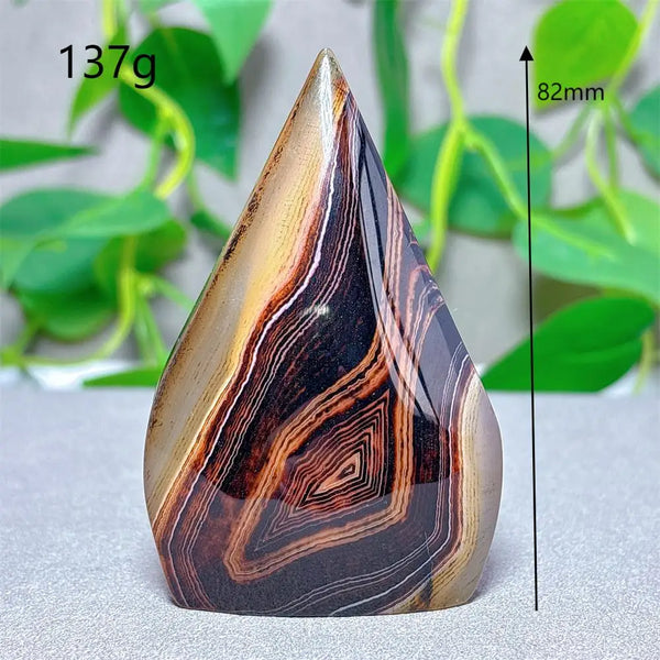 Black Red Silk Agate Flame-ToShay.org