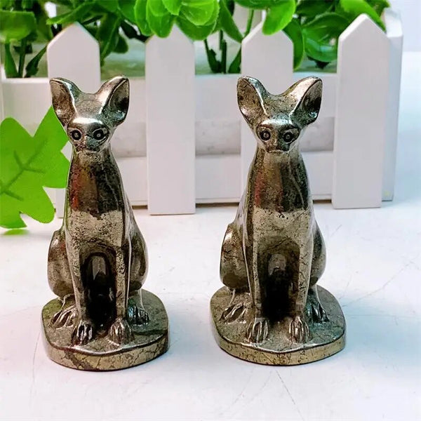 Gold Pyrite Egyptian Cat Statue-ToShay.org