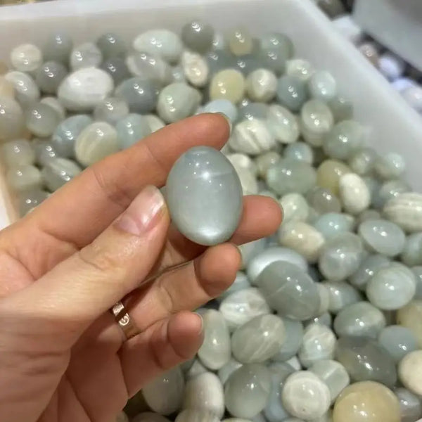 Green Moonstone Tumbled Stones-ToShay.org