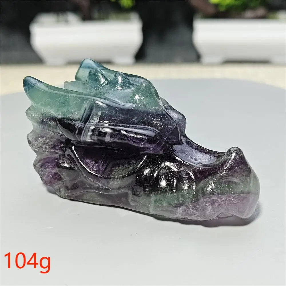 Rainbow Fluorite Dragon Skull-ToShay.org