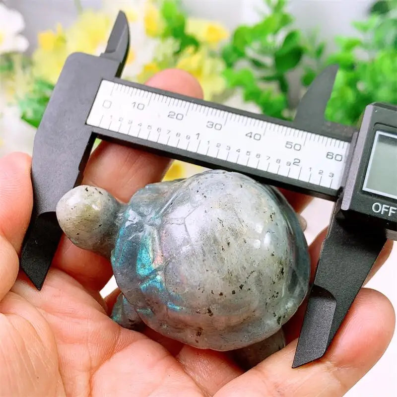 Natural Labradorite Turtle Carving Animal Model Crafts Fashion Home Decoration Healing Fengshui Gift 1pcs-ToShay.org