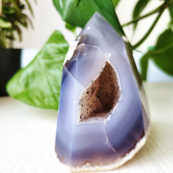 Blue Agate Geode Point-ToShay.org