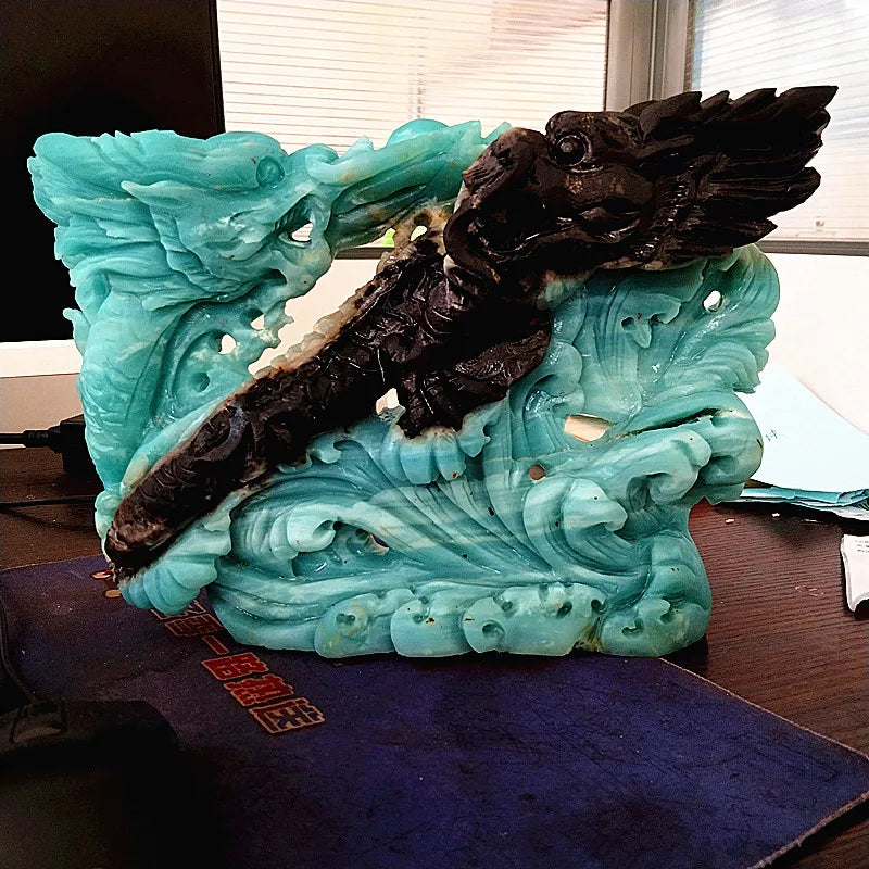 Blue Amazonite Crystal Dragon-ToShay.org