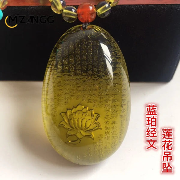 Gold Amber Buddha Pendant-ToShay.org