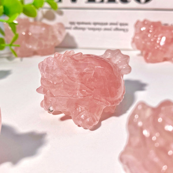 Pink Rose Quartz Dragon Turtle-ToShay.org