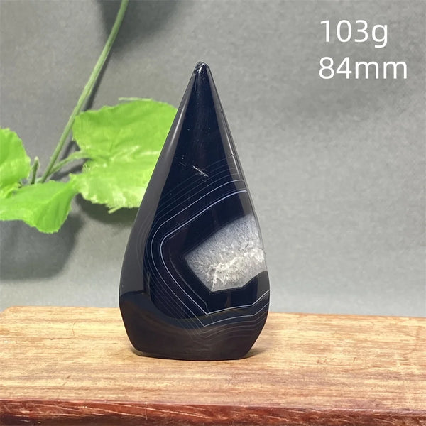 Black Striped Agate Flame-ToShay.org