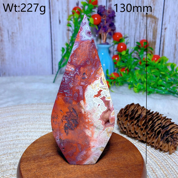 Red White Agate Druzy Flame-ToShay.org