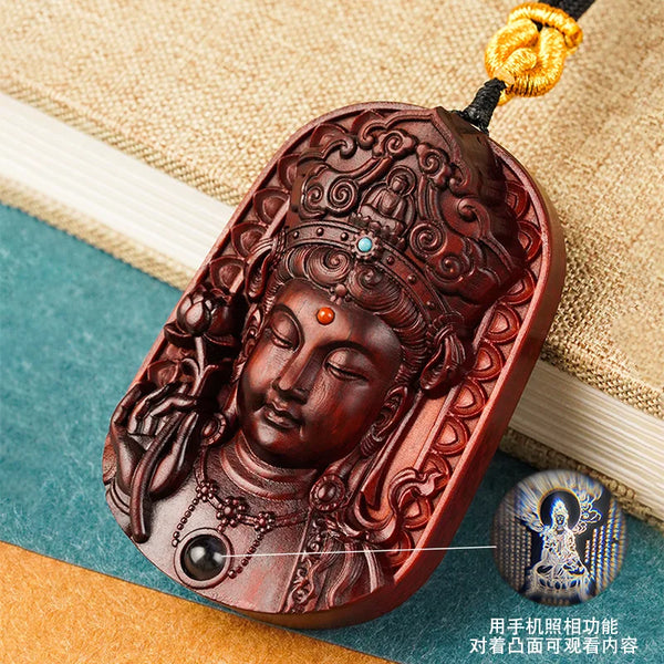 Sandalwood Guanyin Pendant-ToShay.org