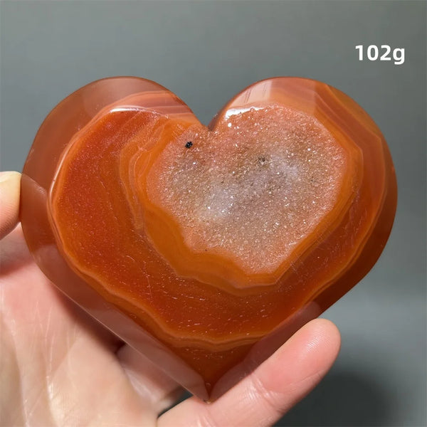 Red Agate Geode Heart-ToShay.org