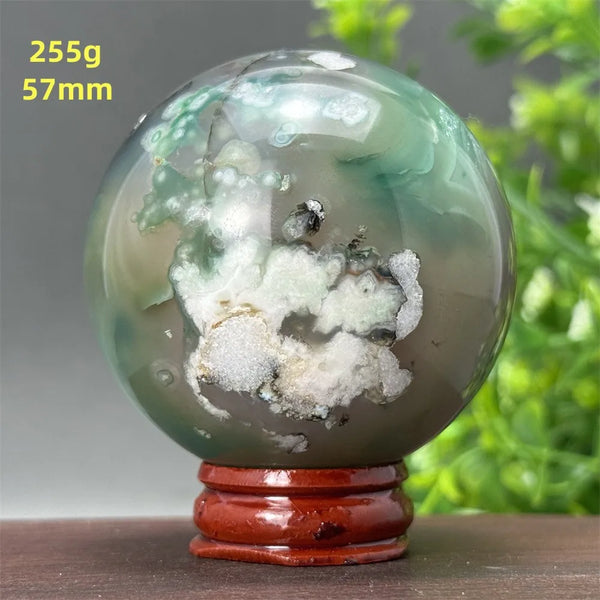 Green Cherry Blossom Agate Ball-ToShay.org