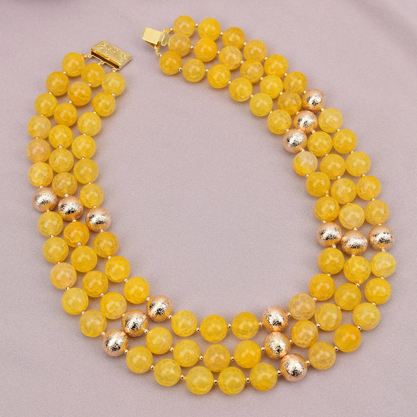 Yellow Fire Agate Necklace-ToShay.org