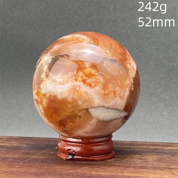 Red Cherry Blossom Agate Ball-ToShay.org