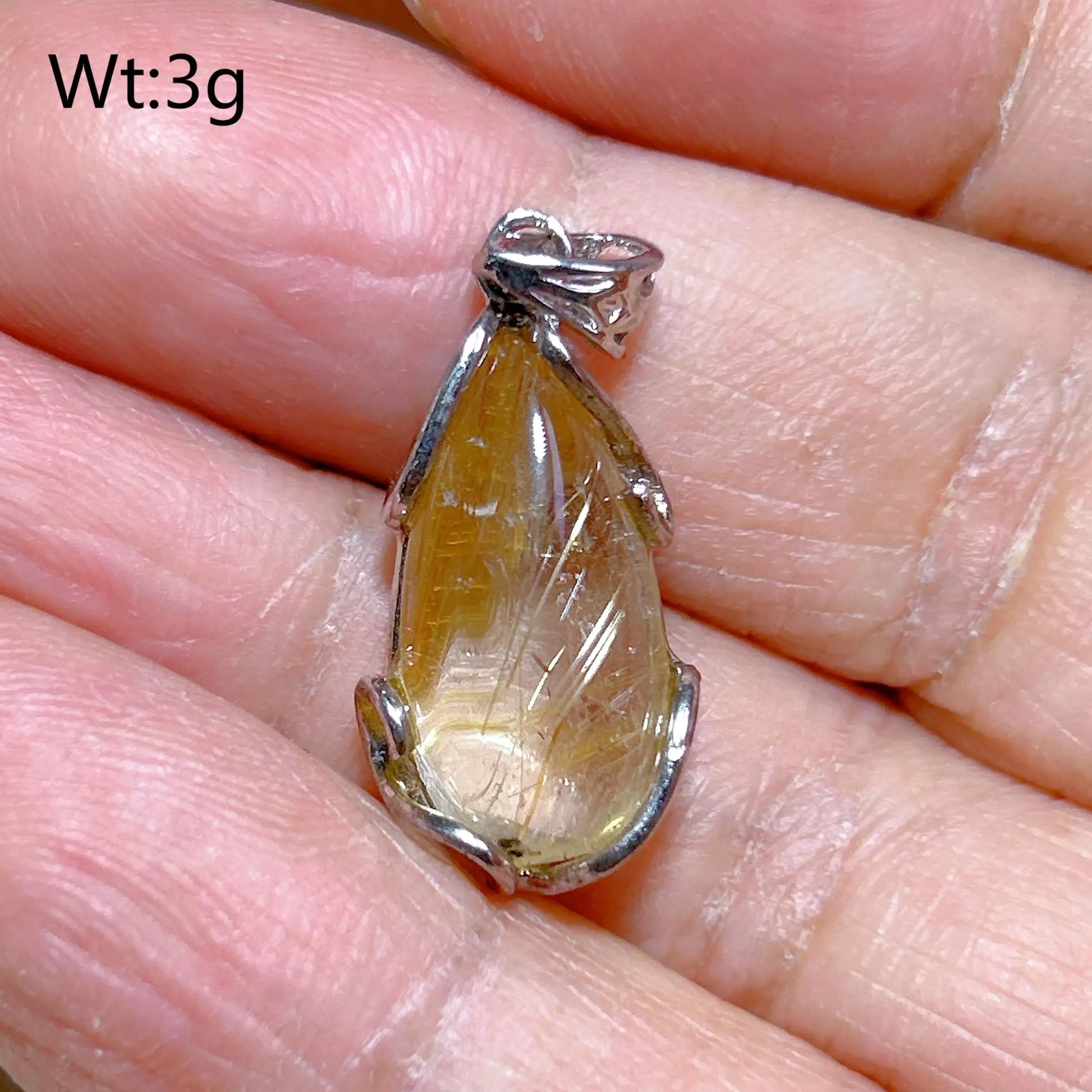 Gold Rutilated Pendant-ToShay.org