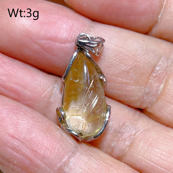 Gold Rutilated Pendant-ToShay.org