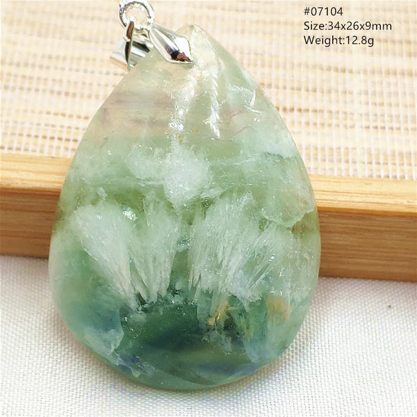 Green Feather Fluorite Pendant-ToShay.org
