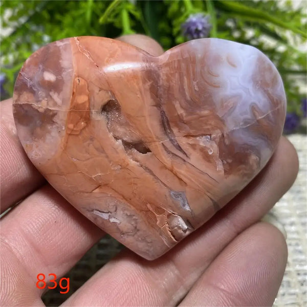 Pink Flower Agate Heart-ToShay.org