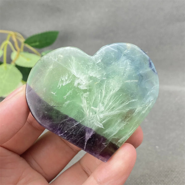 Green Feather Fluorite Heart-ToShay.org