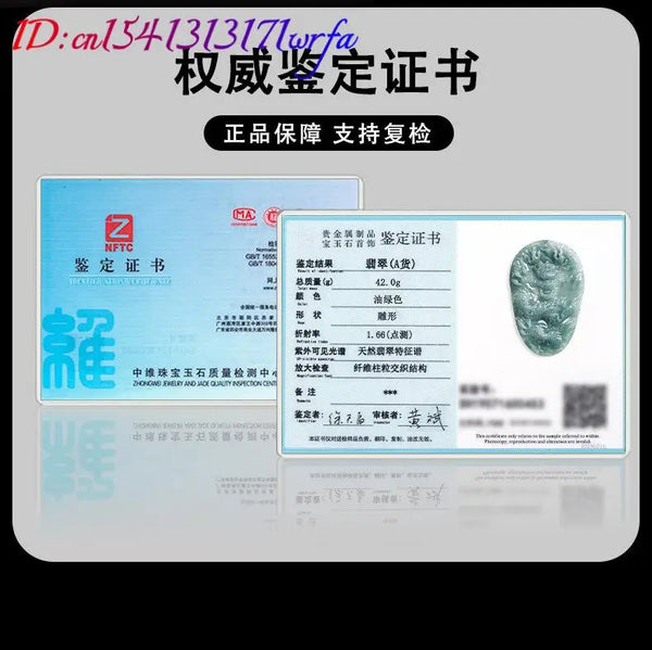 Blue Jadeite Dragon Pendant-ToShay.org