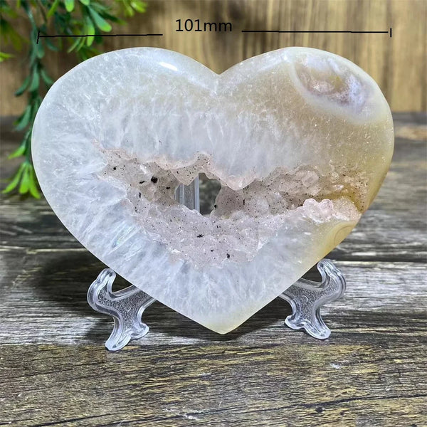 Grey Druzy Agate Heart-ToShay.org