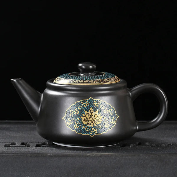 Black Gold Glaze Ceramic Tea Pot-ToShay.org