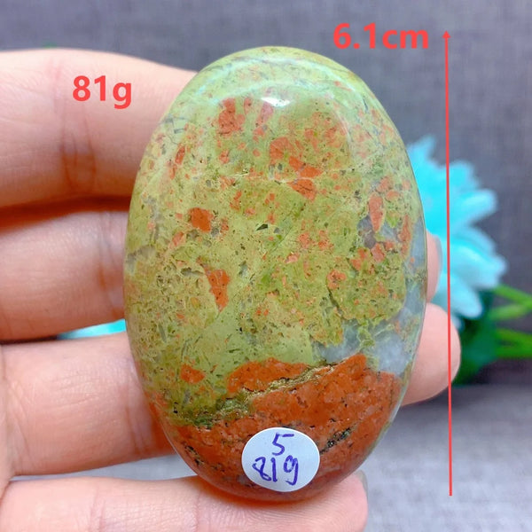 Green Unakite Palm Stone-ToShay.org