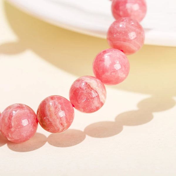 Red Vein Rhodochrosite Bracelet-ToShay.org