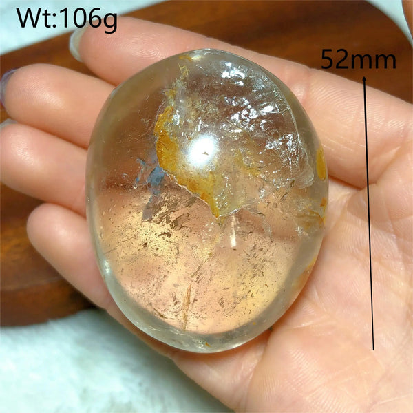 Clear Smokey Quartz Palm Stone-ToShay.org